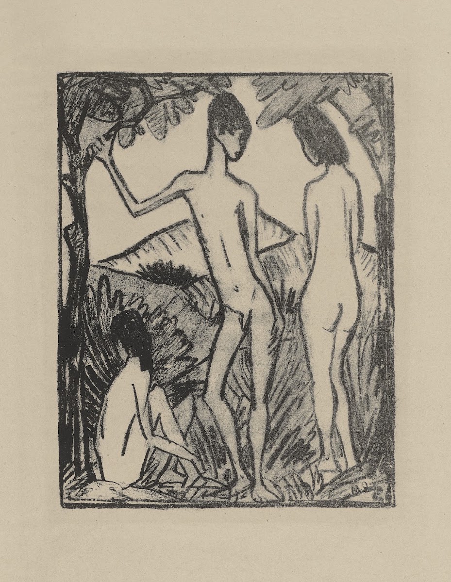 Stehender Knabe und zwei Mädchen II 1917