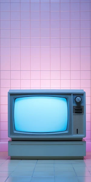 Retro Tv, Aesthetic, Plants, Tiles, 80S 5K Wallpaper Background