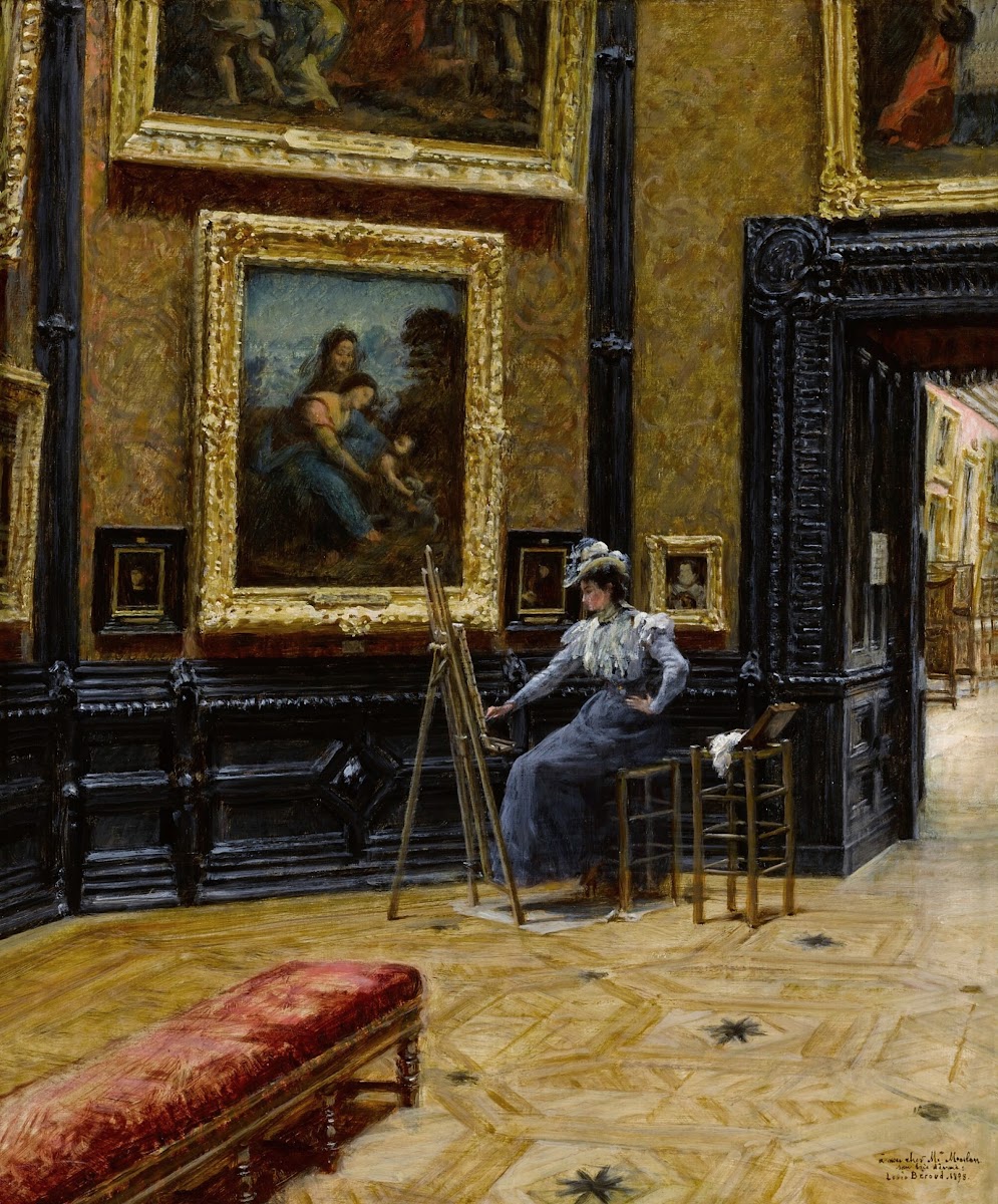 An Elegantly Dressed Copyist at the Louvre