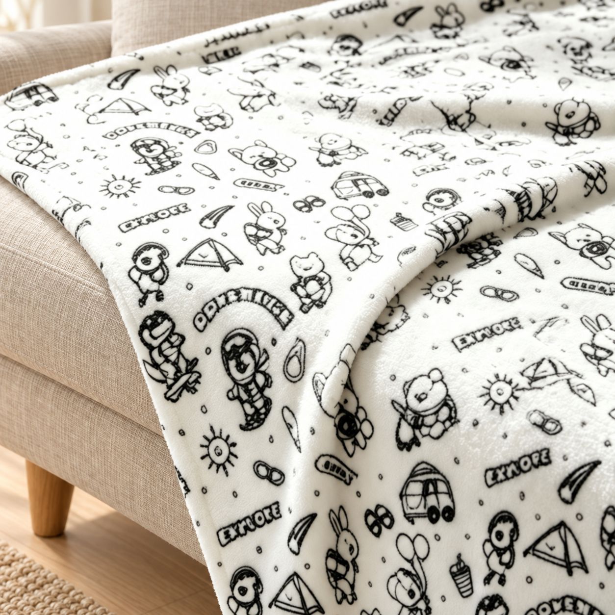 Coloring Blanket Made of Lamb Fleece