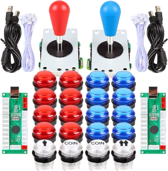 EG STARTS Kit Arcade DIY 2 Jugadores con Botones LED Iluminados