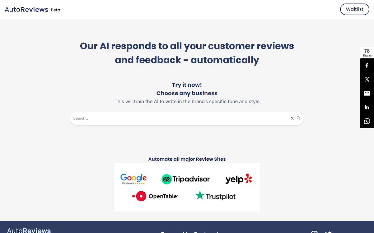 Captura de AutoReviews AI