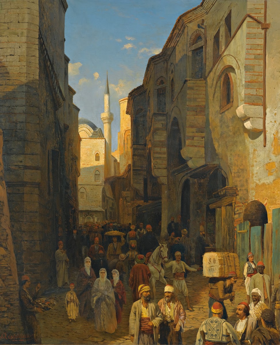 A Busy Street In Tangiers 1876