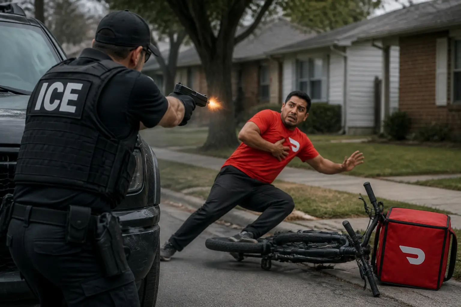 Editorial image for ICE agent shoots Venezuelan DoorDash driver in Texas