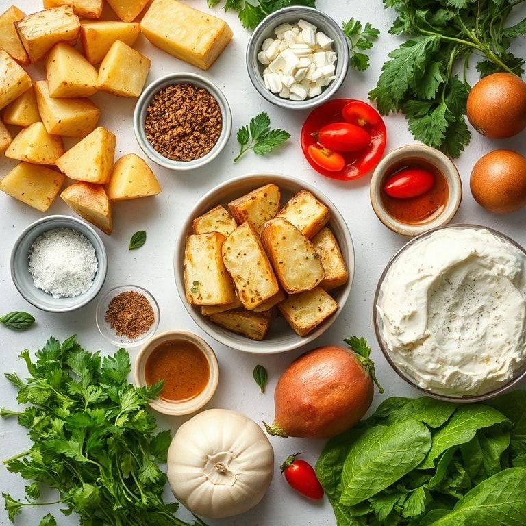 Ingredients for Warm Potato & Halloumi Salad (Easy Mediterranean Dish) – 30-Minute Comfort