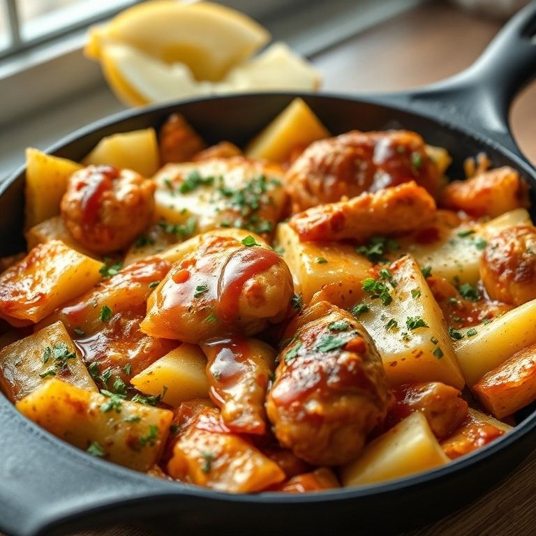 Sweet Potato Skillet with BBQ Chicken & Cheese Easy Family Meal – Quick, Homemade Comfort