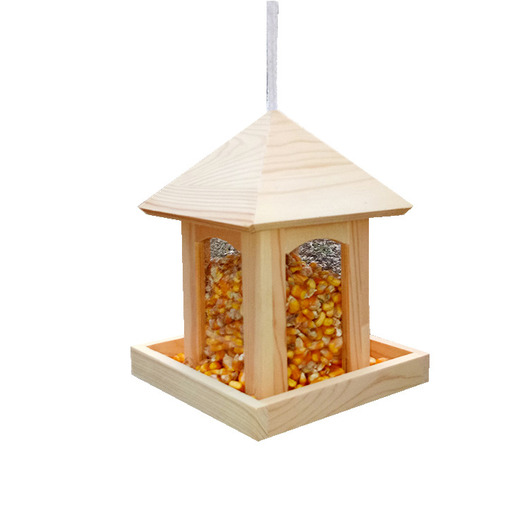 Wooden Bird Feeding Station for Hanging