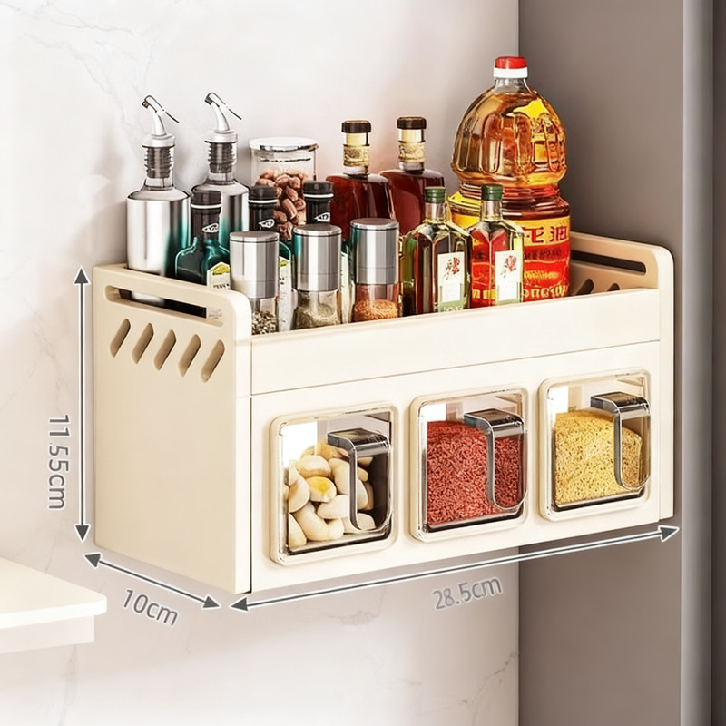 Wall-mounted spice rack, carbon steel