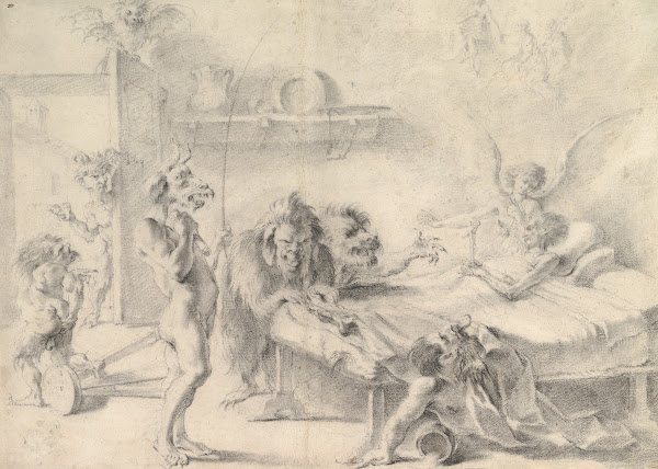 An Old Man On His Deathbed Tempted By Demons 16751749