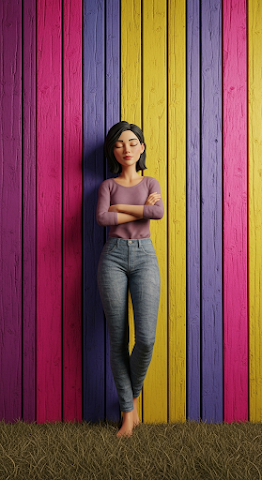 Textured Pink Wall Portrait
