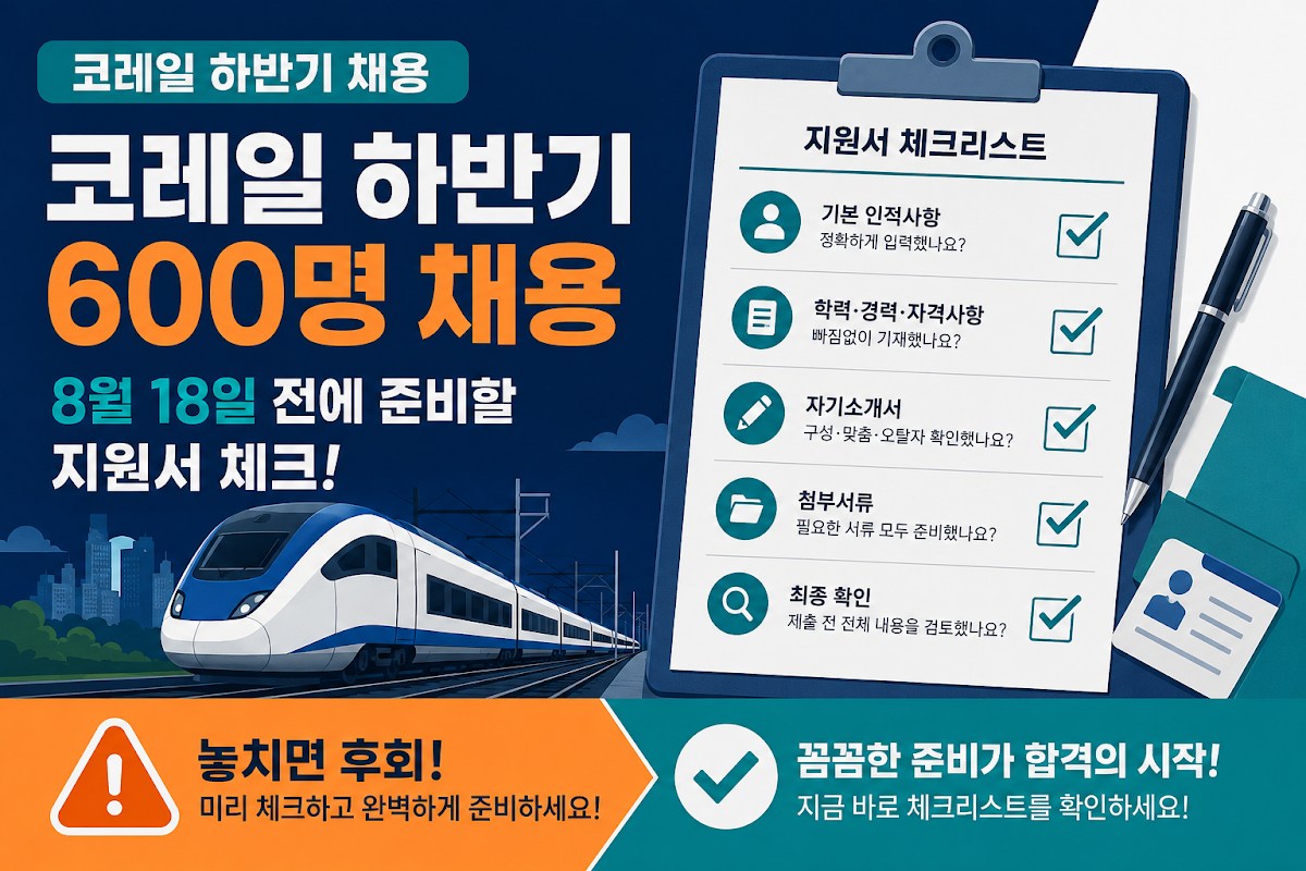 코레일 하반기 채용 확인 절차 체크리스트