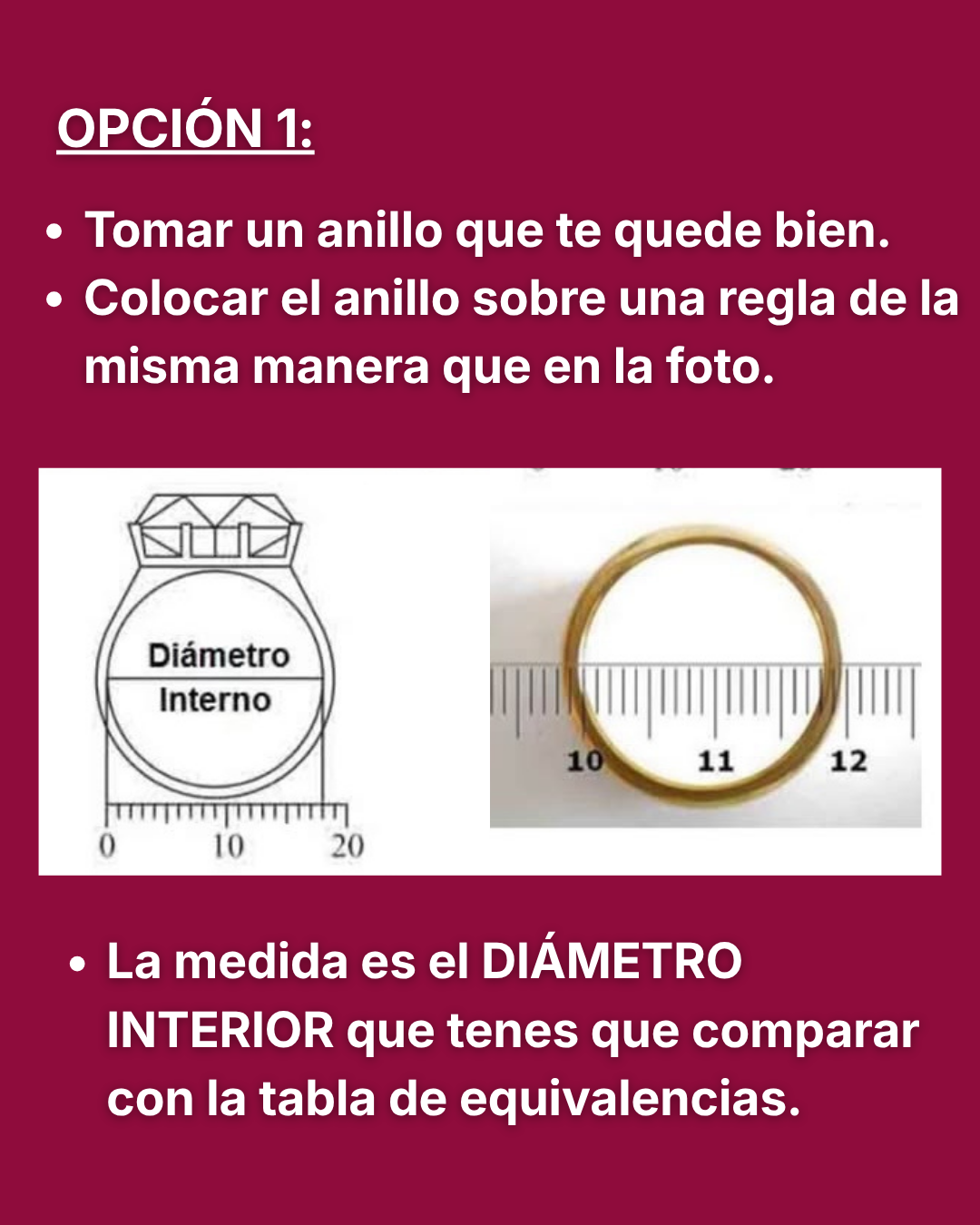 Método 1 - Diámetro interno