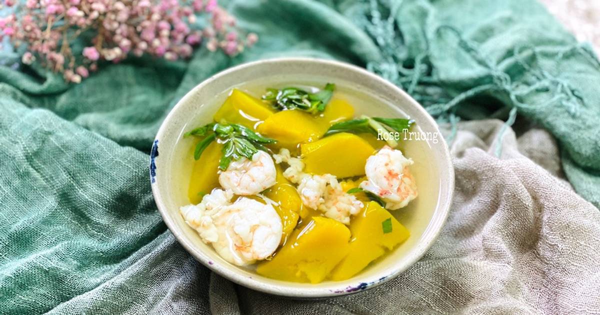Canh Bí Đỏ Nấu Tôm