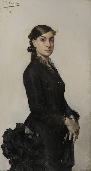 Portrait de Jacqueline Comerre Paton en robe noire 1879