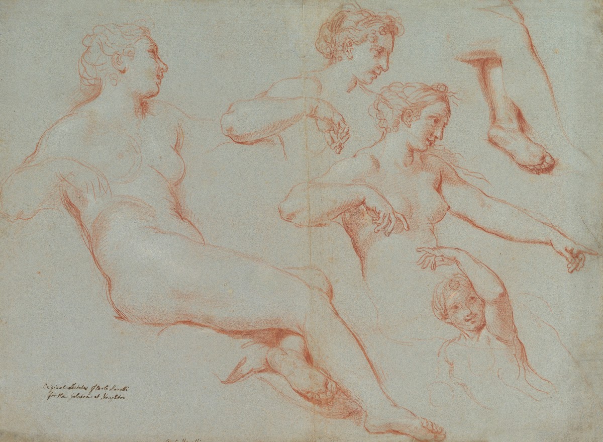Four Studies of Recumbent Female Nudes Galatea ca 1713