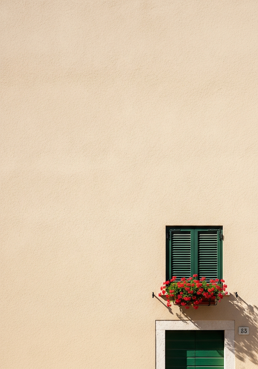 Minimalist Tuscan House Flower Box