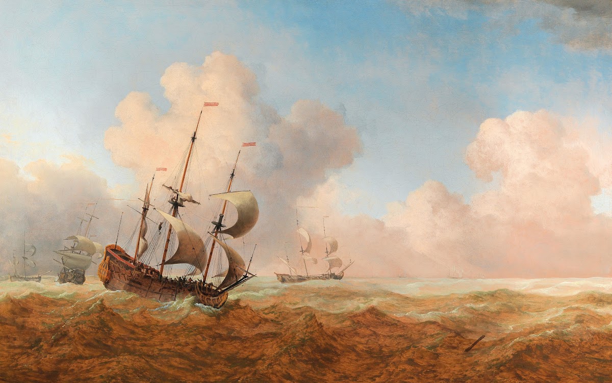 An English man o war in choppy waters