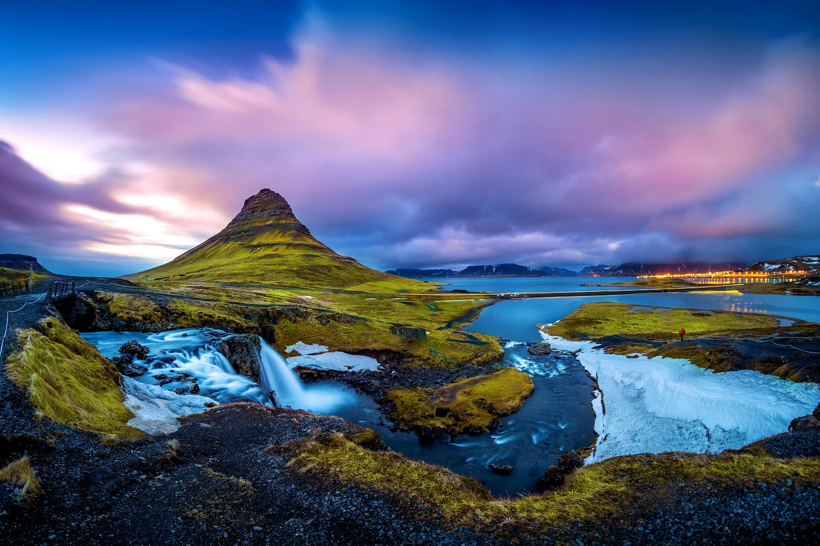 Iconic Kirkjufell Under Purple Sky - Long Exposure Photography 4K Wallpaper (4928x3280)