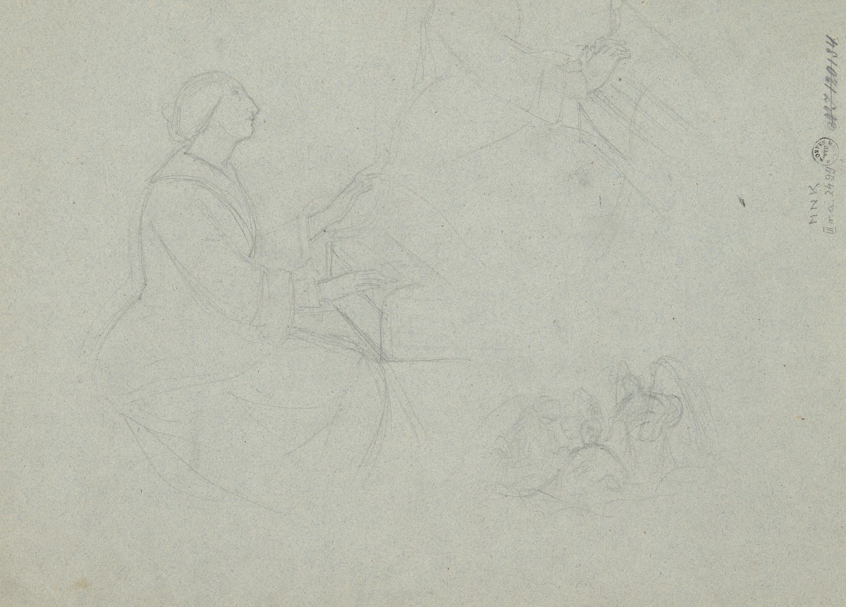Sketch to the Figure of St Cecilia 1855