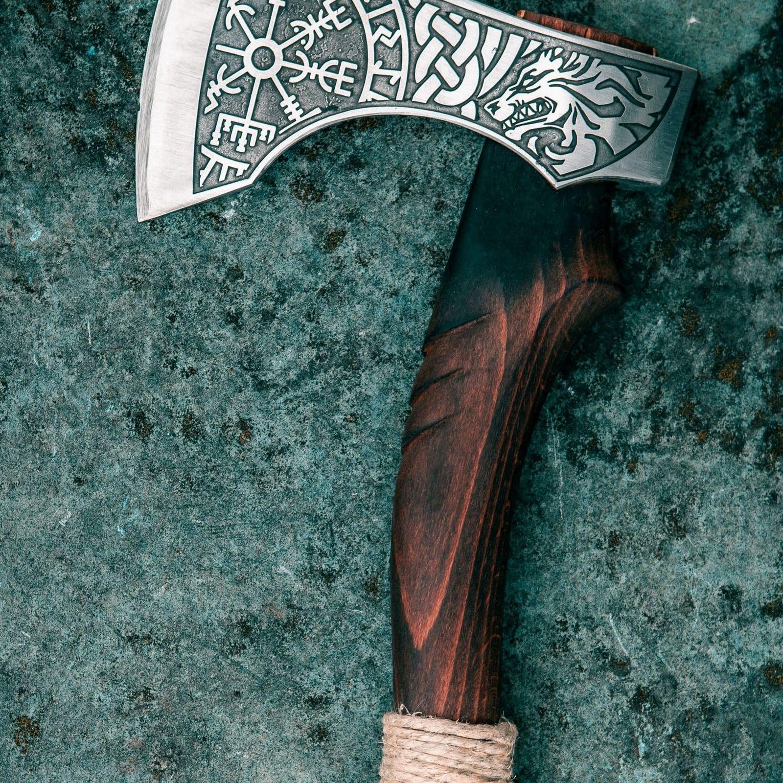 Download Engraved Viking Battle Axe 2K iPhone