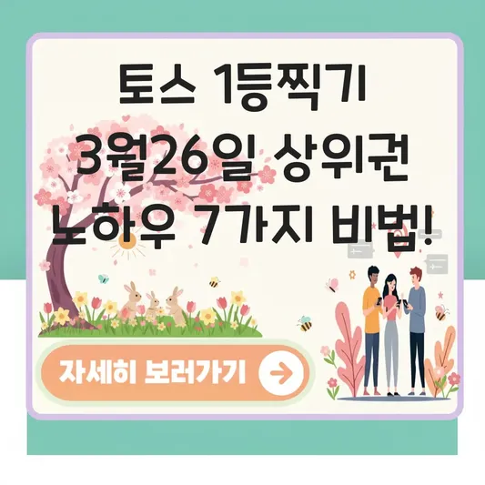 토스 1등찍기 3월26일 상위권 노하우
