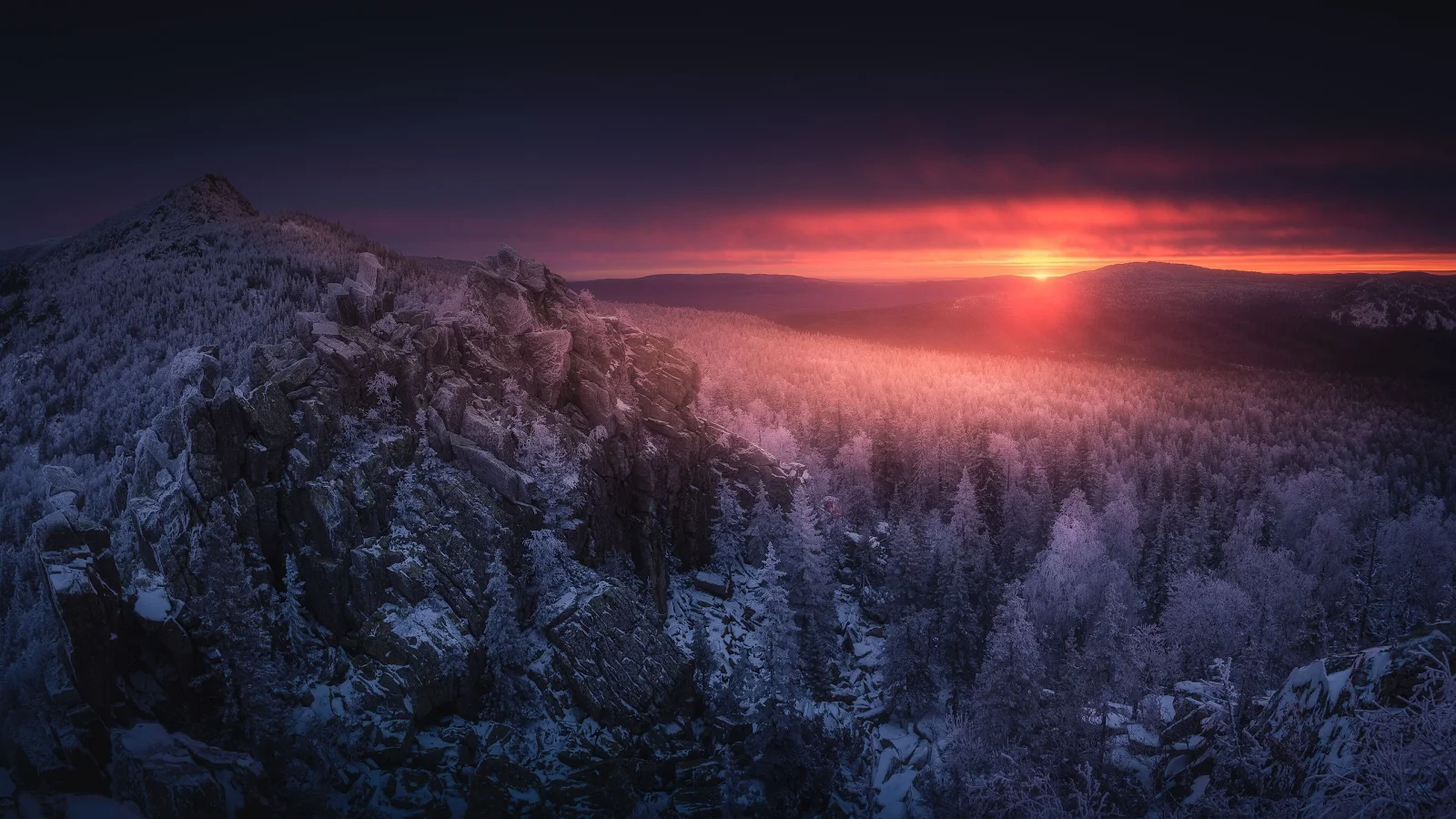 One More Sunset In The Ural Mountains 4K Desktop Wallpaper Background [3840x2160] Free Download