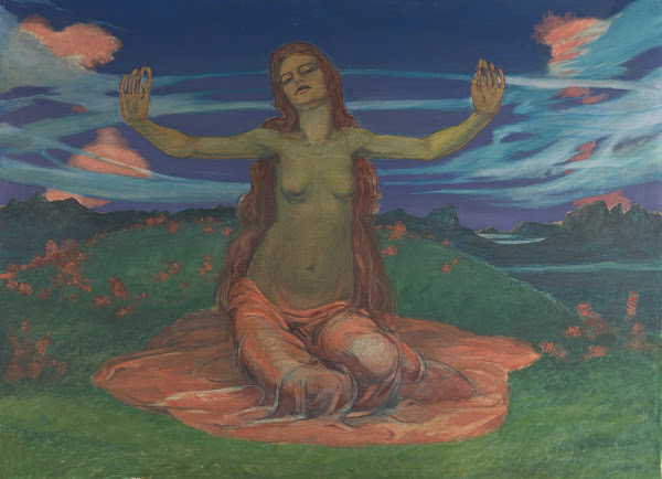 Frau auf Wiese Erwachen