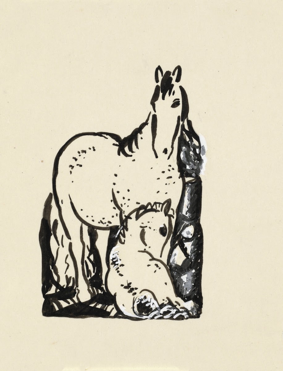 Paard en liggend veulen 1935   1936
