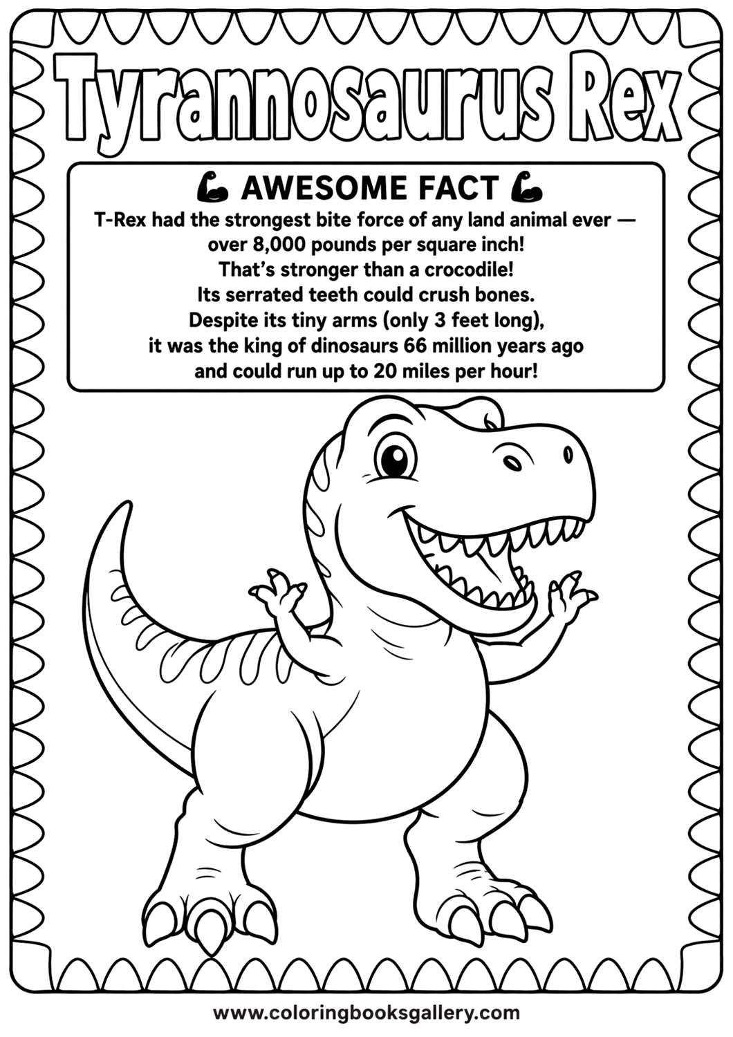 Awesome Tyrannosaurus Rex coloring sheet – Free Printable Coloring Sheet for Kids and Adults – free coloring page for kids