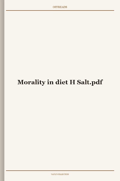 Morality in diet H Salt