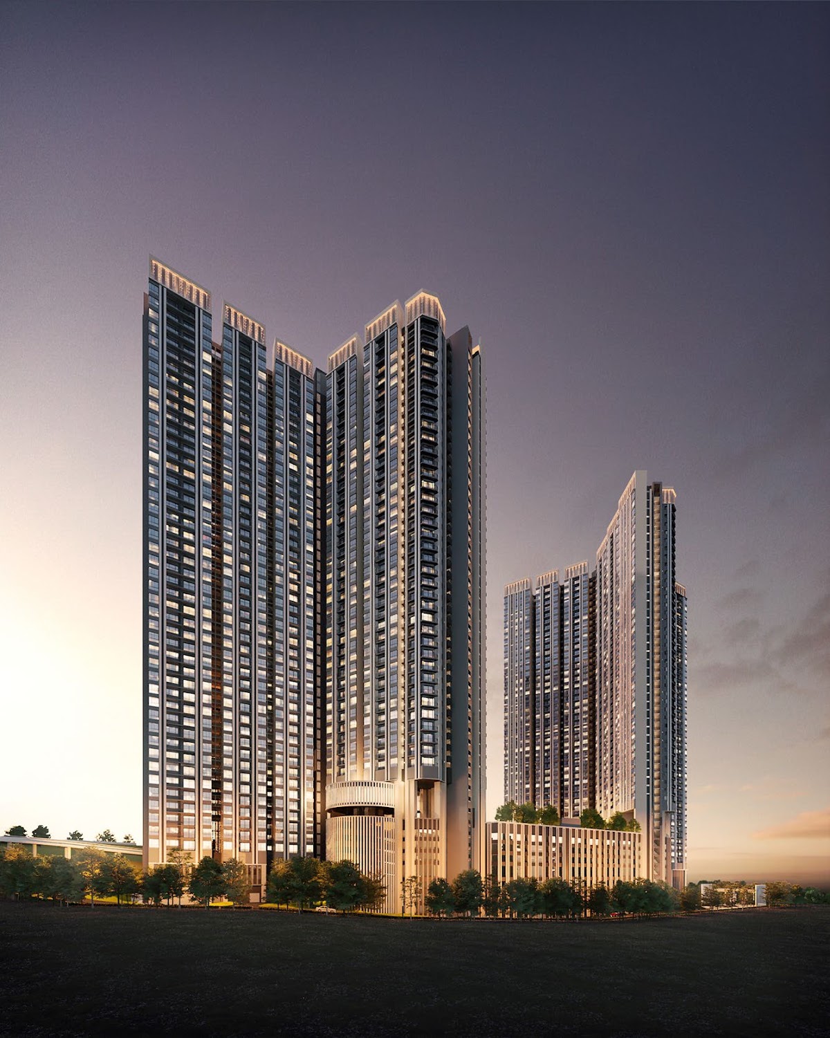 Ren Residence @ Residensi Renaisans Bukit Jalil — building facade dusk