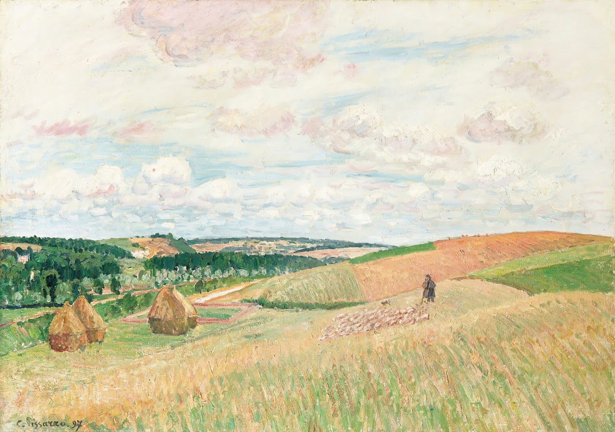 Les Coteaux De Thierceville Meules Berger Et Troupeau 1897