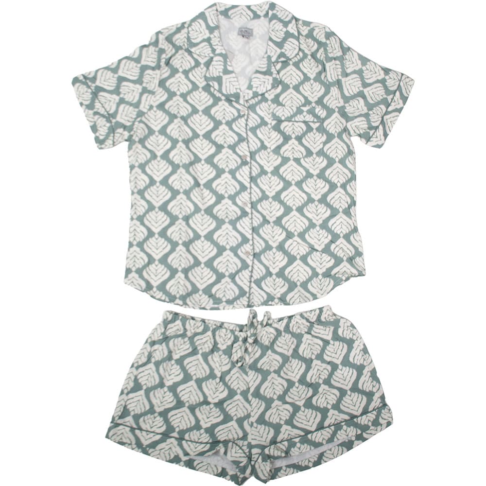 Pijama estampada para mujer PK Home™ talla mediana, color verde
