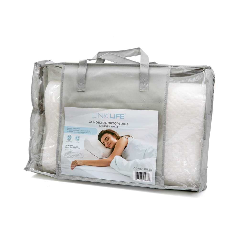 Almohada ortopédica de poliéster Link Life™ con bordes
