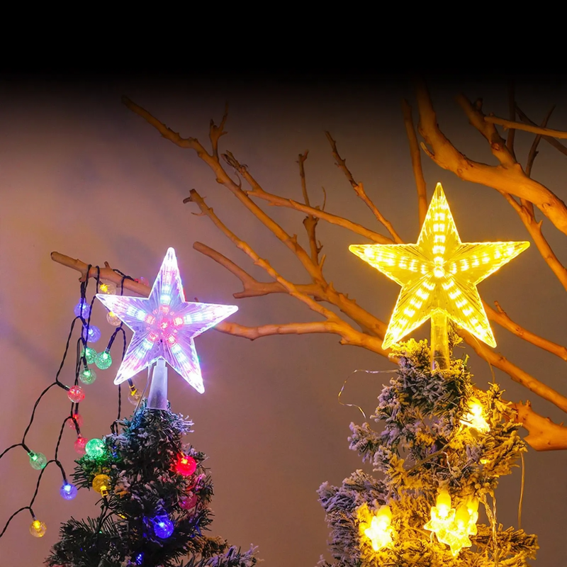 Glowing Christmas tree topper with lighting modes