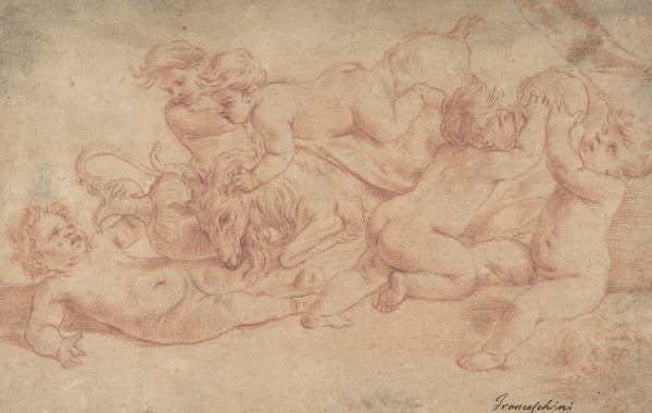 Five Putti Playing with a Goat Bacchanalia ca 169095