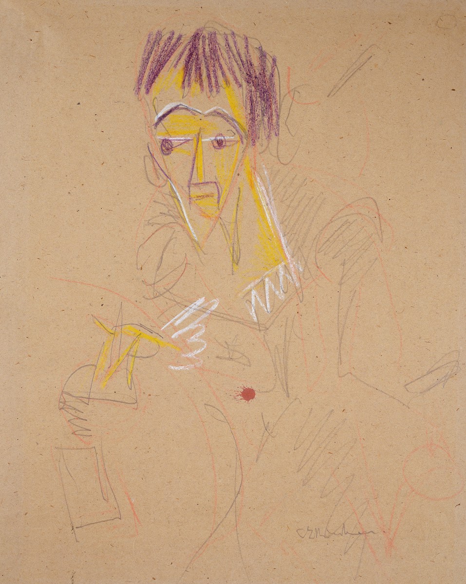 Self portrait drawing ca 1918