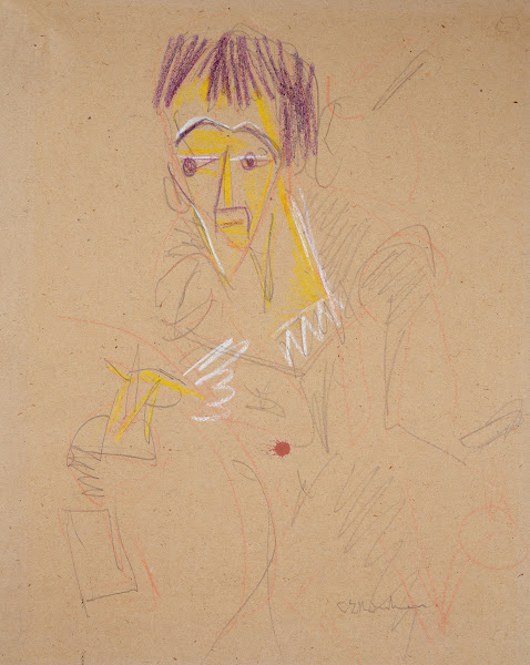 Self portrait drawing ca 1918