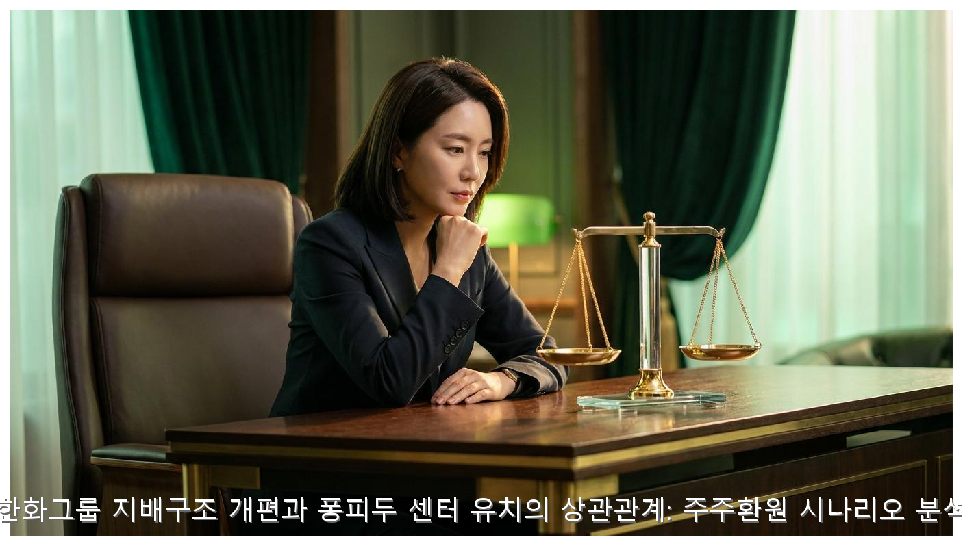 한화그룹 지배구조 개편과 퐁피두 센터 유치의 상관관계: 주주환원 시나리오 분석 핵심 안내 및 분석 인포그래픽 (6)