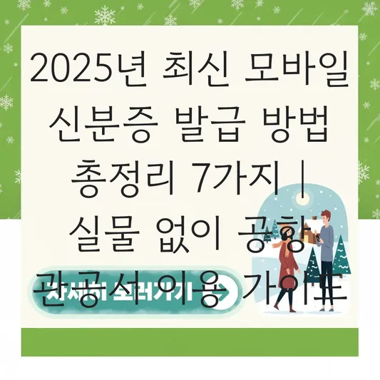 모바일 신분증 발급 방법 및 실물 신분증 없이 공항·관공서 이용 가이드 대표 이미지