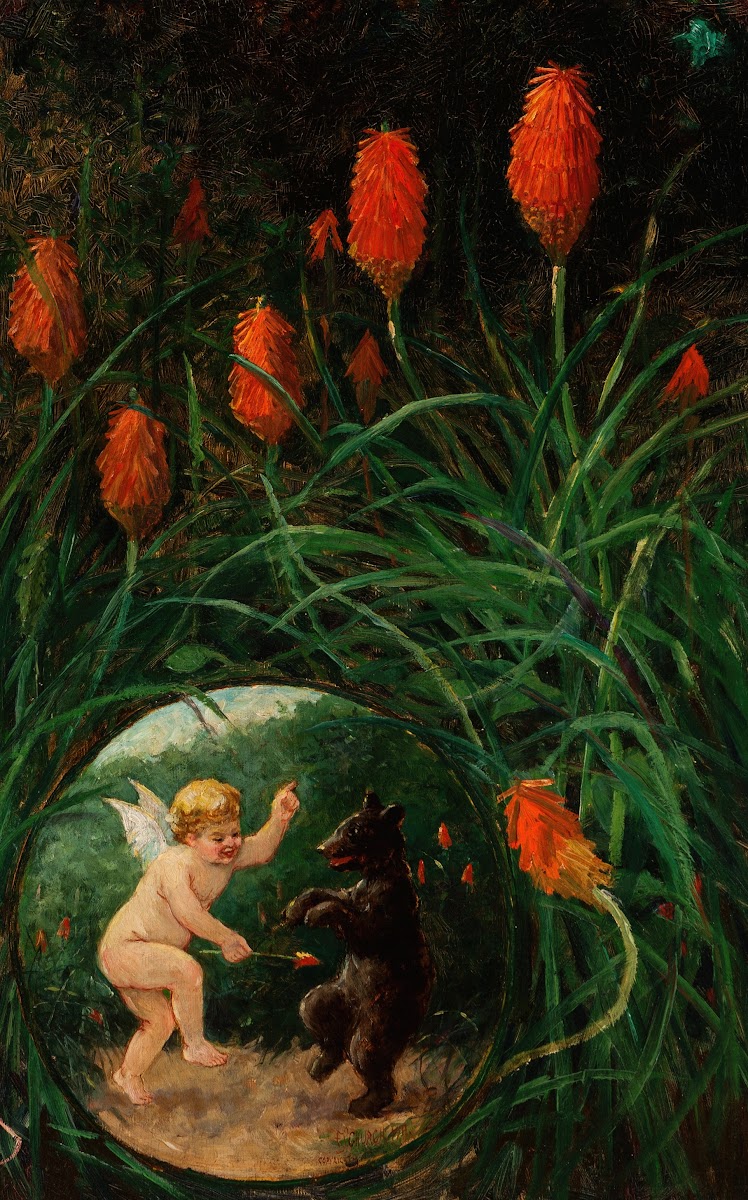 Fairy and Bear in Garden 1911