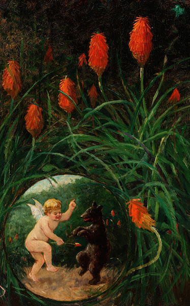 Fairy and Bear in Garden 1911