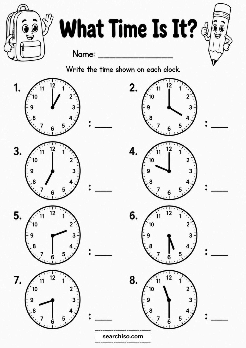 What Time Is It Math Worksheet