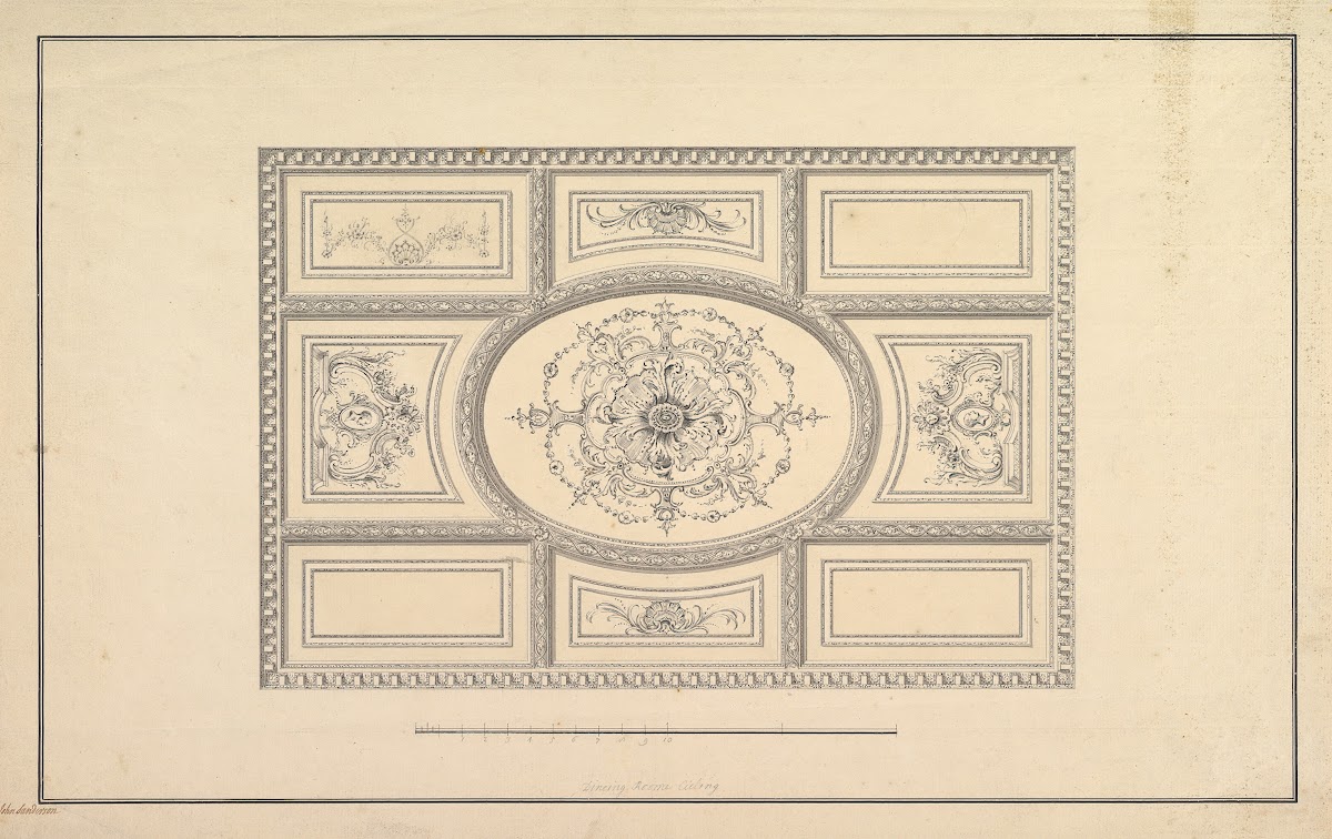 Design for Ceiling at Kirtlington Park Oxfordshire ca 174748