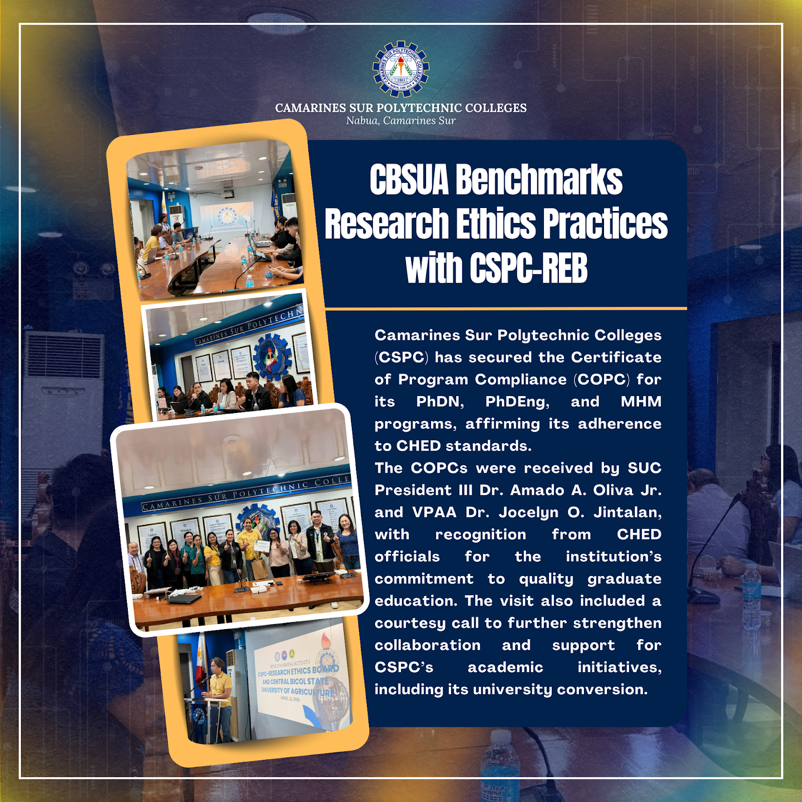 𝗖𝗕𝗦𝗨𝗔 𝗕𝗲𝗻𝗰𝗵𝗺𝗮𝗿𝗸𝘀 𝗥𝗲𝘀𝗲𝗮𝗿𝗰𝗵 𝗘𝘁𝗵𝗶𝗰𝘀 𝗣𝗿𝗮𝗰𝘁𝗶𝗰𝗲𝘀 𝘄𝗶𝘁𝗵 𝗖𝗦𝗣𝗖-𝗥𝗘𝗕