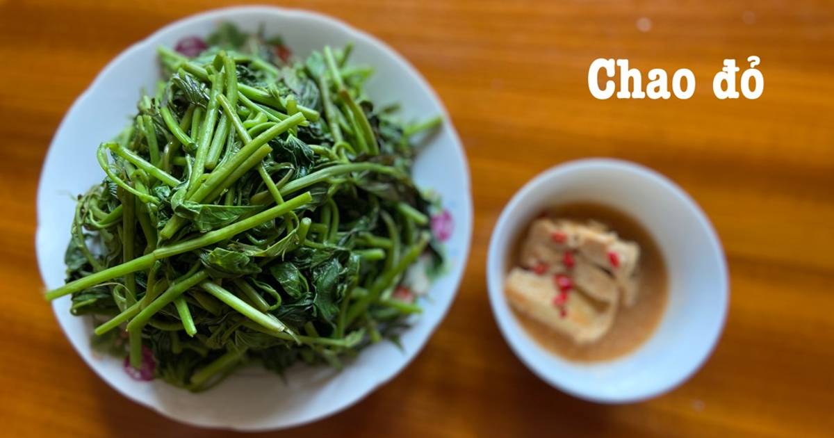 Rau lang luộc chấm chao đỏ