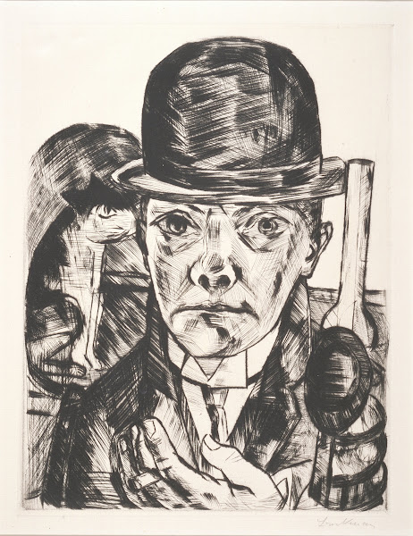Selbstbildnis mit steifem Hut Self Portrait in Bowler Hat 1921