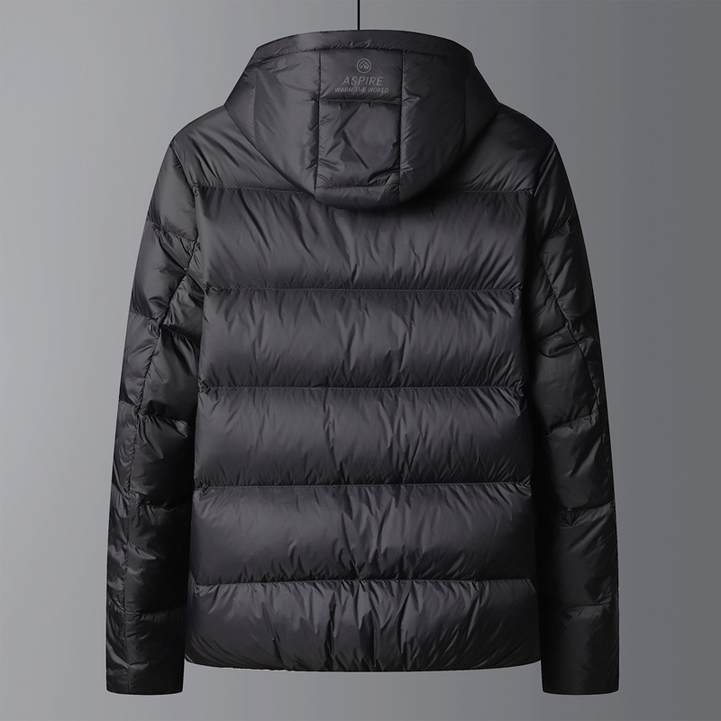Warm Men's Down Jacket with Hood