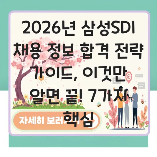 삼성SDI 채용 정보 합격 전략 가이드