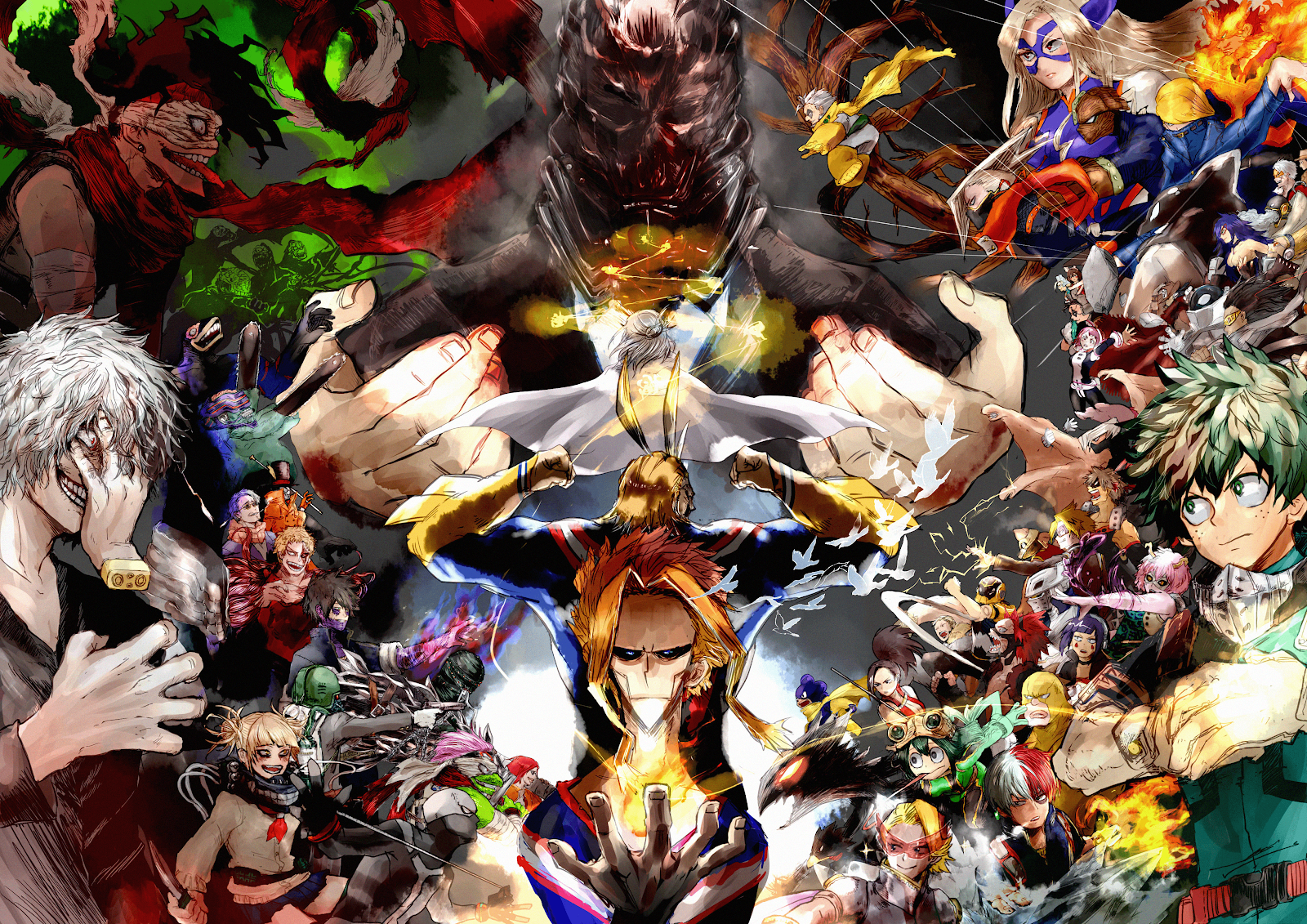 My Hero Academia, All Might, Shigaraki, Deku 4K Wallpaper Background